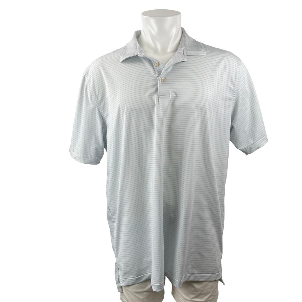 Peter Millar Daybreak Performance Stripe Short Sleeve Athletic Polo Shirt Top XL